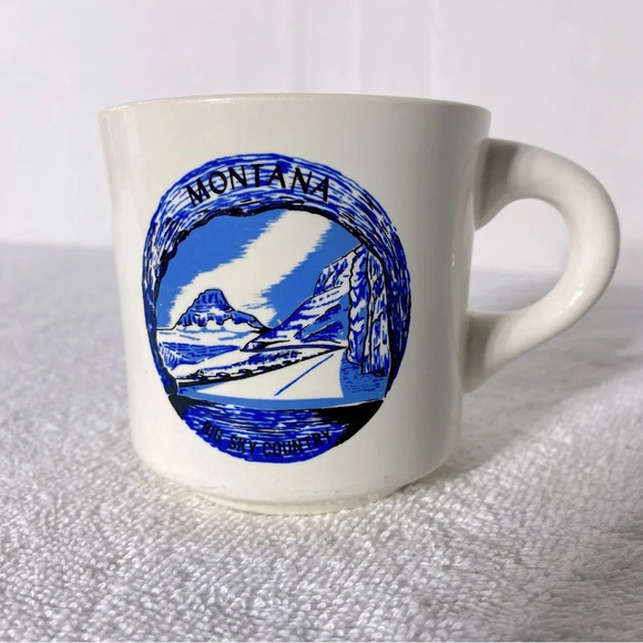 Vintage Ceramic Blue Montana Mug - Picture 1 of 9